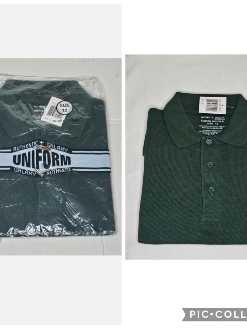 New Boys Authentic Galaxy by Harvic XBE 85HT School Uniform Polo Shirt Green 12